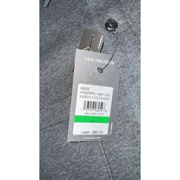 Van Heusen Iron Gate HTHR Fleece Shacket Size L New With Tags - Picture 5 of 5